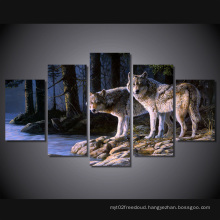 HD Printed Animal Two Wolves Painting Canvas Print Room Decor Print Poster Picture Canvas Mc-019